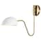 Nuvo Trilby 1-Light Wall Sconce - Matte White with Burnished Brass 60/7392 - alternate 2